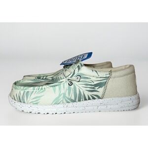 HEYDUDE *NEW* Men SIZE 8 Wally Funk Psych Palm Grey Green Shoes Tropical Travel